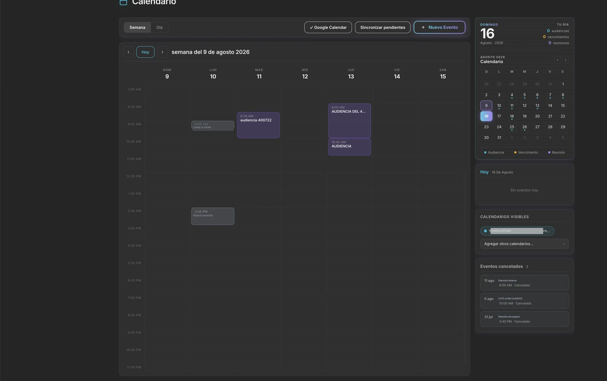 FIDEL360 — Calendario
